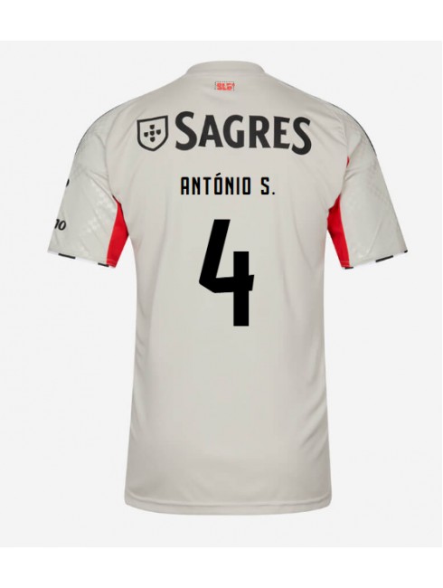 Moški Nogometna dresi replika Benfica Antonio Silva #4 Gostujoči 2025-26 Kratek rokav Moški Nogometna dresi replika Benfica Antonio Silva #4 Gostujoči 2025-26 Kratek rokav